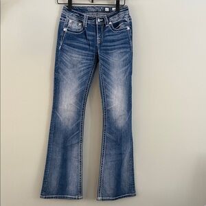 Miss Me Girls Boot Cut Embellished
Pockets Rhinestones Whiskering Rodeo NWOT